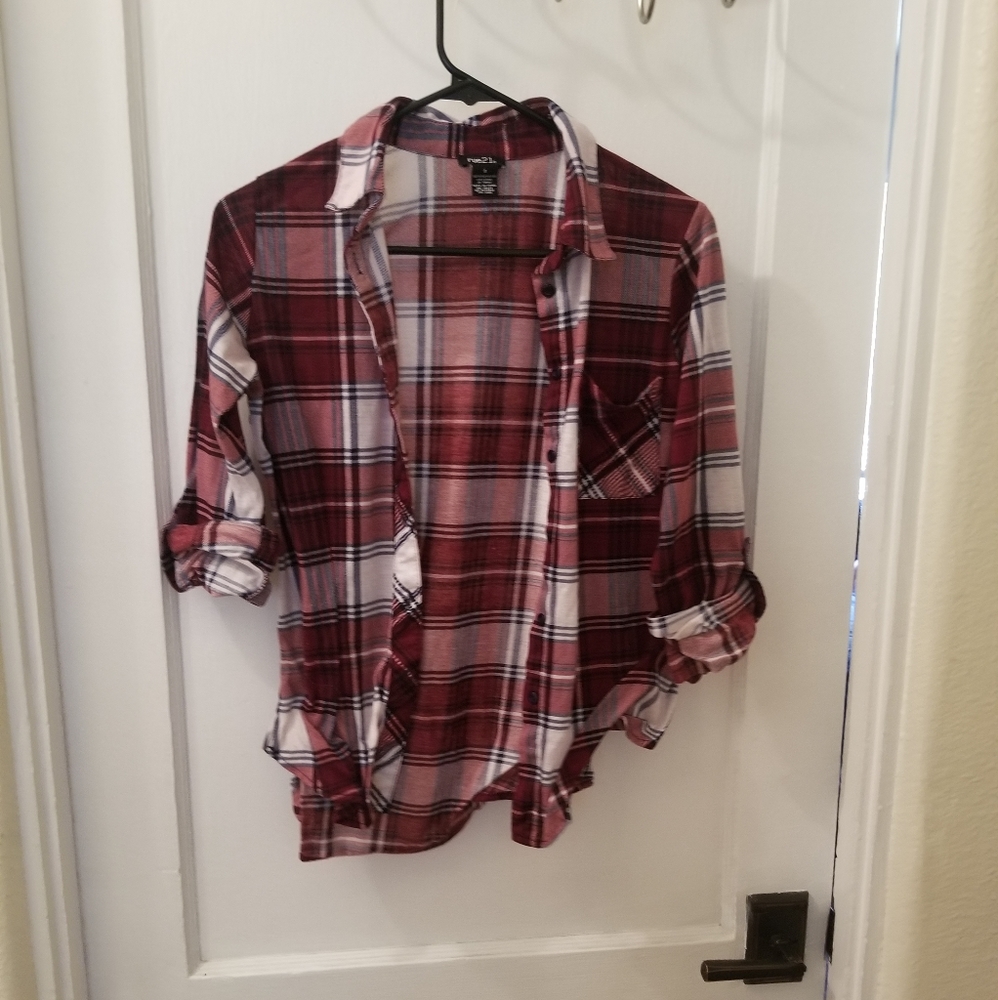 Plaid Long Sleeve Button Down Shirt